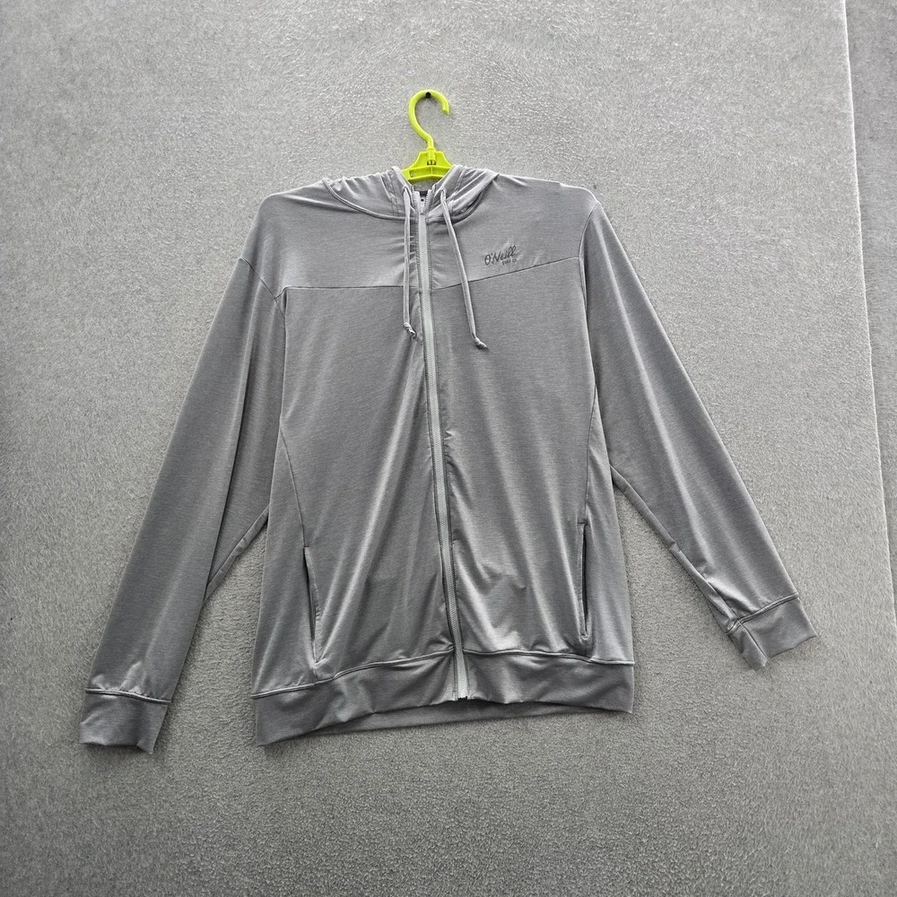 O'Neill Men Jacket XL Gray Activewear Zipper Long Sleeve Logo Hooded